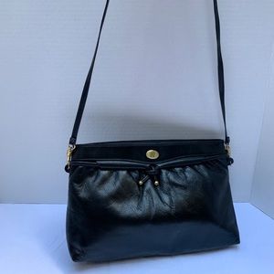 Étienne Aigner Black Leather Shoulder Bag true vintage 1980s
